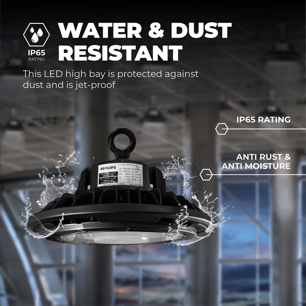 Ledvion LED High Bay 150W - Philips Driver - 120° - 160lm/W - 6000K - IP65 - Dimbaar - 5 Jaar Garantie
