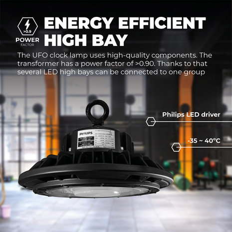 Ledvion LED High Bay 240W - Philips Driver - 120° - 160lm/W - 6000K - IP65 - Dimbaar - 5 Jaar Garantie