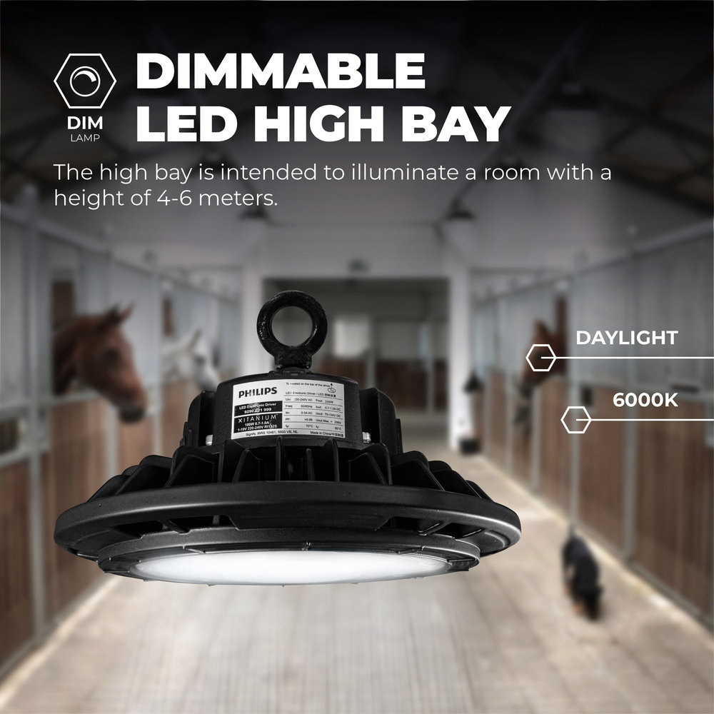 Ledvion LED High Bay 240W - Philips Driver - 120° - 160lm/W - 6000K - IP65 - Dimbaar - 5 Jaar Garantie