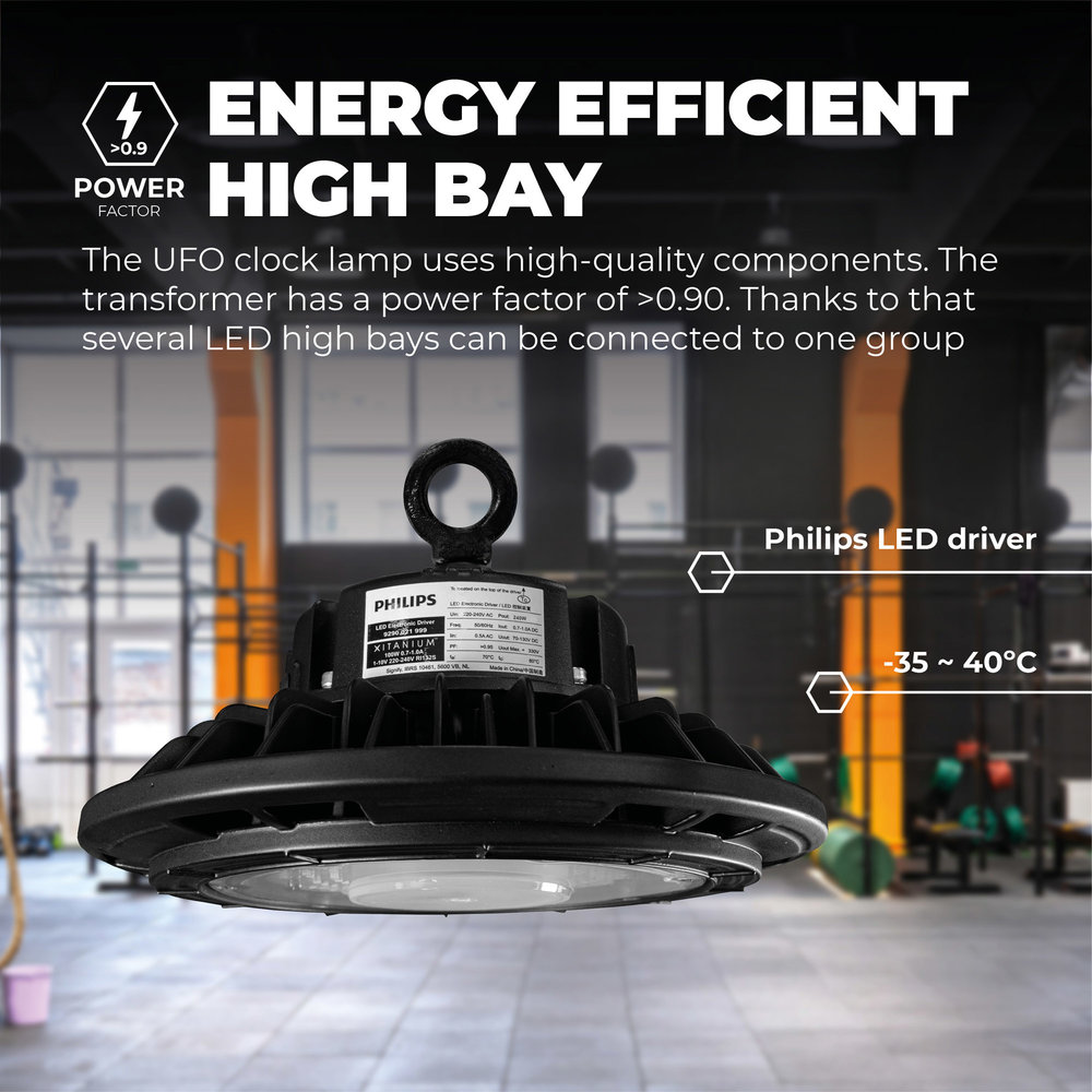 Ledvion LED High Bay 240W - Philips Driver - 120° - 160lm/W - 4000K - IP65 - Dimbaar - 5 Jaar Garantie