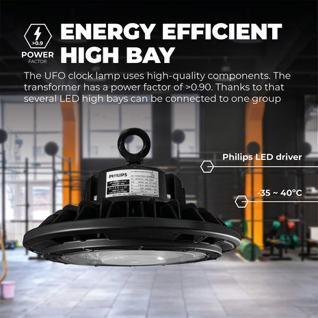 Ledvion LED High Bay 240W - Philips Driver - 120° - 160lm/W - 4000K - IP65 - Dimbaar - 5 Jaar Garantie