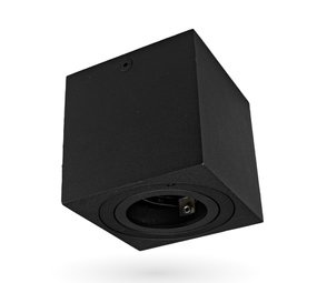 Ledvion LED Opbouwspot - Vierkant - Zwart - Kantelbaar - IP20 - Excl. GU10 spot