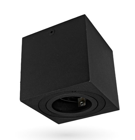Ledvion LED Opbouwspot - Vierkant - Zwart - Kantelbaar - IP20 - Excl. GU10 spot