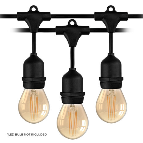 Ledvion 6m LED Prikkabel - IP65 Lichtsnoer Buiten - Light String - 6 E27 Fittingen