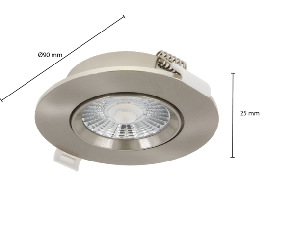 Ledvion LED Inbouwspots  Zilver - 6W – IP44 – 2700K - Dimbaar