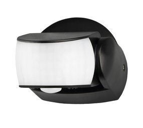 Ledvion Zwarte Opbouw Bewegingssensor 180° Met Schemerschakelaar 12M Bereik Max. 600W IP65