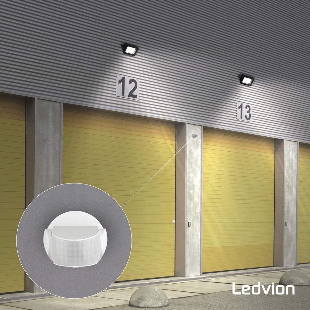 Ledvion Witte Opbouw Bewegingssensor 180° Met Schemerschakelaar 12M Bereik Max. 600W IP65 Ledvion Witte Opbouw Bewegingssensor 180° Met Schemerschakelaar 12M Bereik Max. 600W IP65