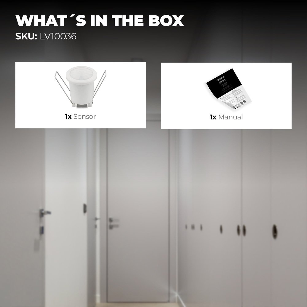 Ledvion Witte Inbouw Bewegingssensor 360° Met Schemerschakelaar 8M Bereik