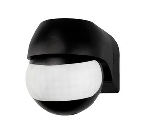 Ledvion Zwarte Opbouw Bewegingssensor 180° Met Schemerschakelaar 12M Bereik Max. 400W