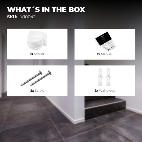 Ledvion Witte Opbouw Bewegingssensor 180° Met Schemerschakelaar 12M Bereik Ledvion Witte Opbouw Bewegingssensor 180° Met Schemerschakelaar 12M Bereik