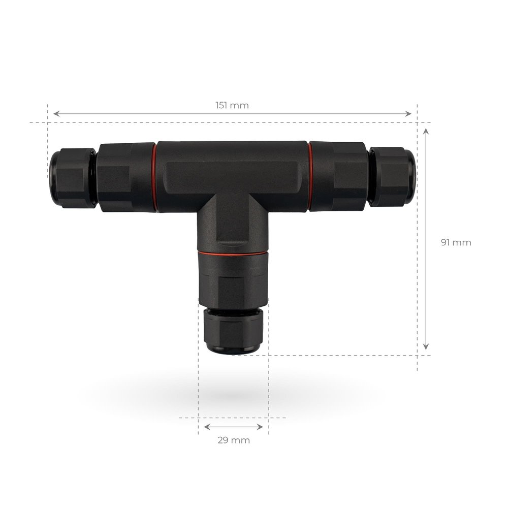 Ledvion IP 68 Connector T-vorm Waterdicht