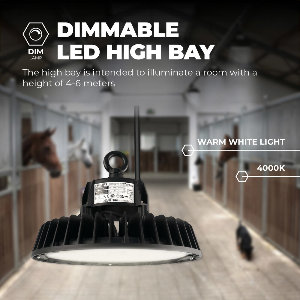 Ledvion LED High Bay 100W - Philips Driver - 120° - 175lm/W - 4000K - IP65 - Dimbaar - 5 Jaar Garantie