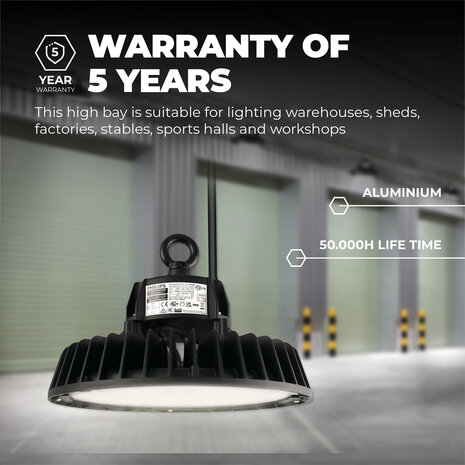 Ledvion LED High Bay 100W - Philips Driver - 120° - 175lm/W - 4000K - IP65 - Dimbaar - 5 Jaar Garantie