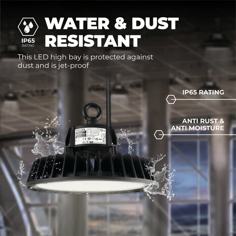 Ledvion LED High Bay 100W - Philips Driver - 120° - 175lm/W - 4000K - IP65 - Dimbaar - 5 Jaar Garantie