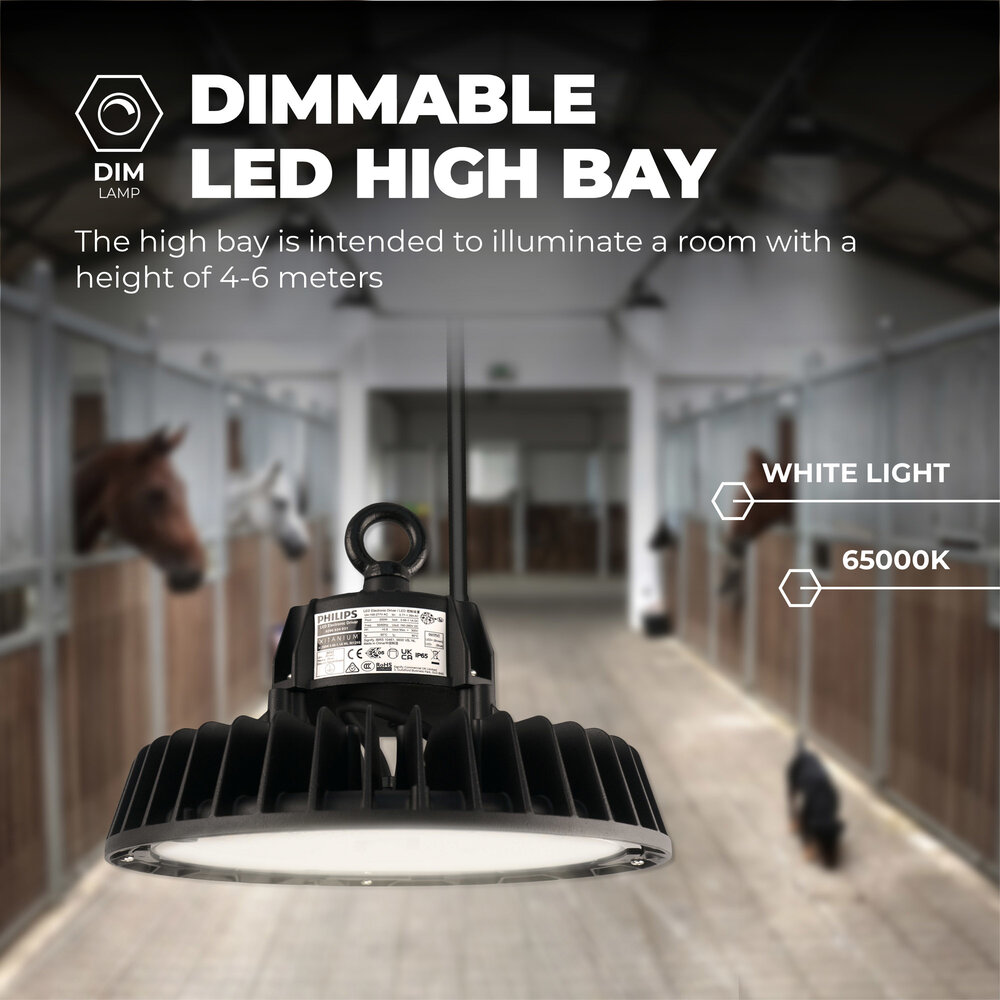 Ledvion LED High Bay 100W - Philips Driver - 120° - 175lm/W - 6500K - IP65 - Dimbaar - 5 Jaar Garantie Ledvion LED High Bay 100W - Philips Driver - 120° - 175lm/W - 6500K - IP65 - Dimbaar - 5 Jaar Garantie