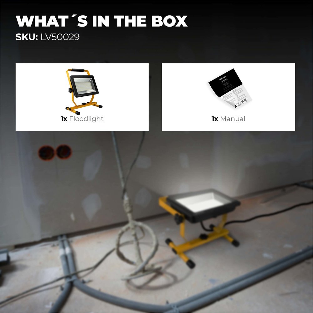 Ledvion Osram LED Bouwlamp 100W - 120lm/W - 12000 Lumen - 6500K Ledvion Osram LED Bouwlamp 100W - 120lm/W - 12000 Lumen - 6500K