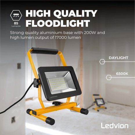 Ledvion LED Bouwlamp 50W - 120lm/W - 6000 Lumen - 6500K
