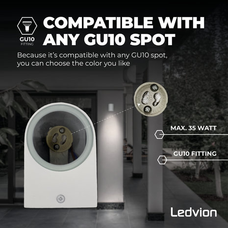 Ledvion  Wandlamp buiten - Sacramento - Wit Ledvion  Wandlamp buiten - Sacramento - Wit