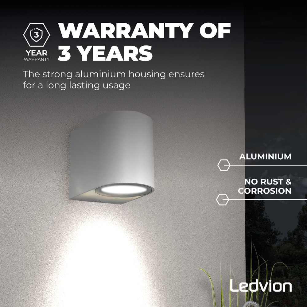 Ledvion  Wandlamp buiten - Sacramento - Wit Ledvion  Wandlamp buiten - Sacramento - Wit