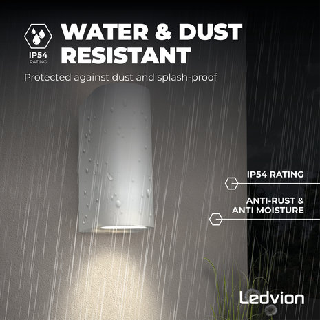 Ledvion Wandlamp buiten - Santa Barbara wit