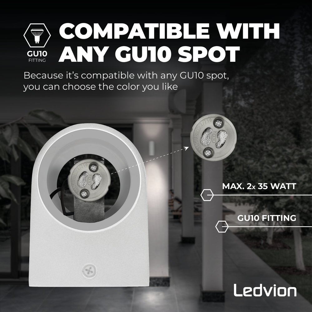 Ledvion Wandlamp buiten - Santa Barbara wit