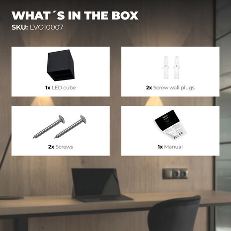 Ledvion LED Wandlamp Buiten Zwart - Tweezijdig - 3000K -  6W