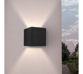 Ledvion LED Wandlamp Buiten Zwart - Tweezijdig - 3000K -  6W