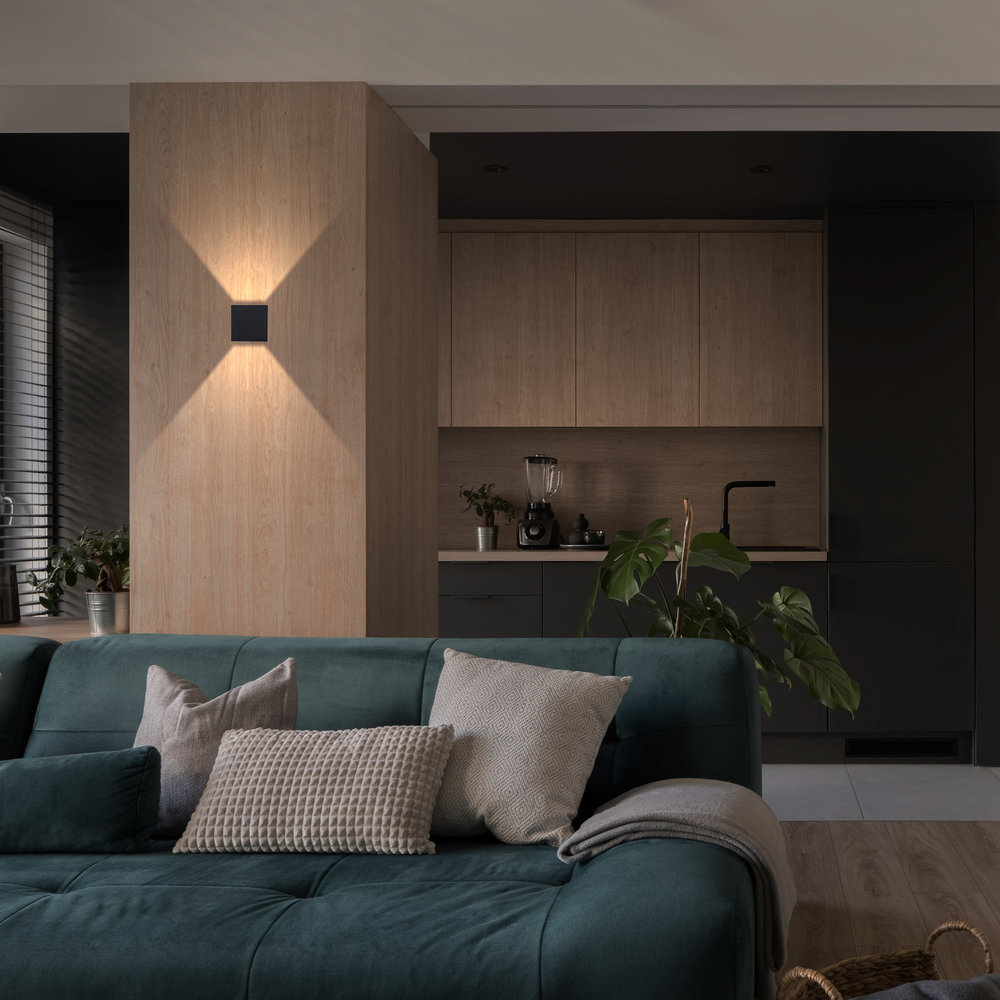 Ledvion LED Wandlamp Buiten Zwart - Tweezijdig - 3000K -  6W