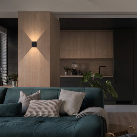 Ledvion LED Wandlamp Buiten Zwart - Tweezijdig - 3000K -  6W