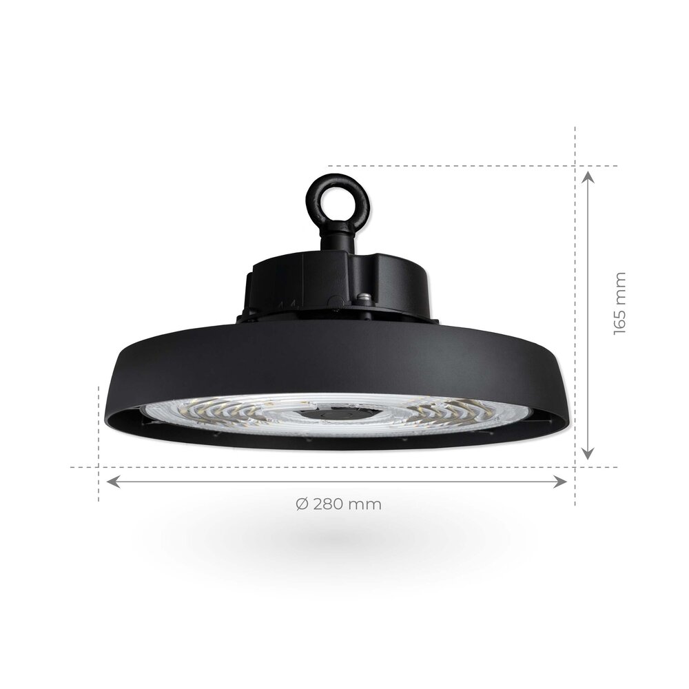 Ledvion LED High Bay 100W – Energieklasse A - 120° - 192lm/W - 6000K - IP65 - Dimbaar - 5 Jaar Garantie