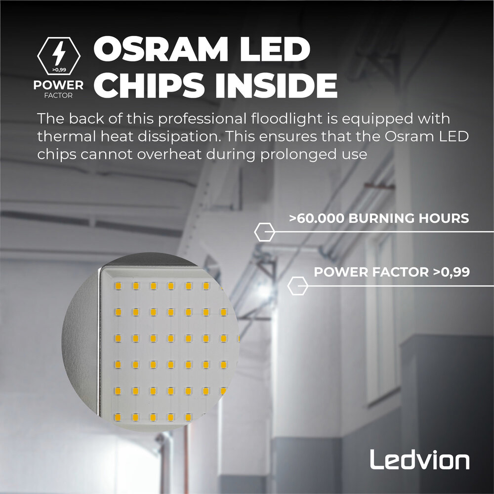 Ledvion Osram LED Breedstraler met Sensor 100W – 4000K - Quick Connector - 5 Jaar garantie Ledvion Osram LED Breedstraler met Sensor 100W – 4000K - Quick Connector - 5 Jaar garantie