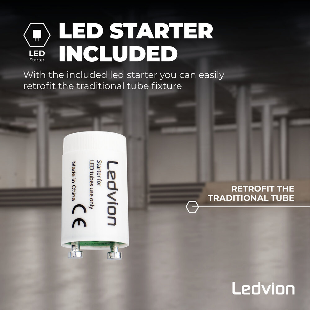 Ledvion LED TL Buis 120CM - 18W - 4000K - 185lm/W - Energie Label B - High Efficiency Ledvion LED TL Buis 120CM - 18W - 4000K - 185lm/W - Energie Label B - High Efficiency