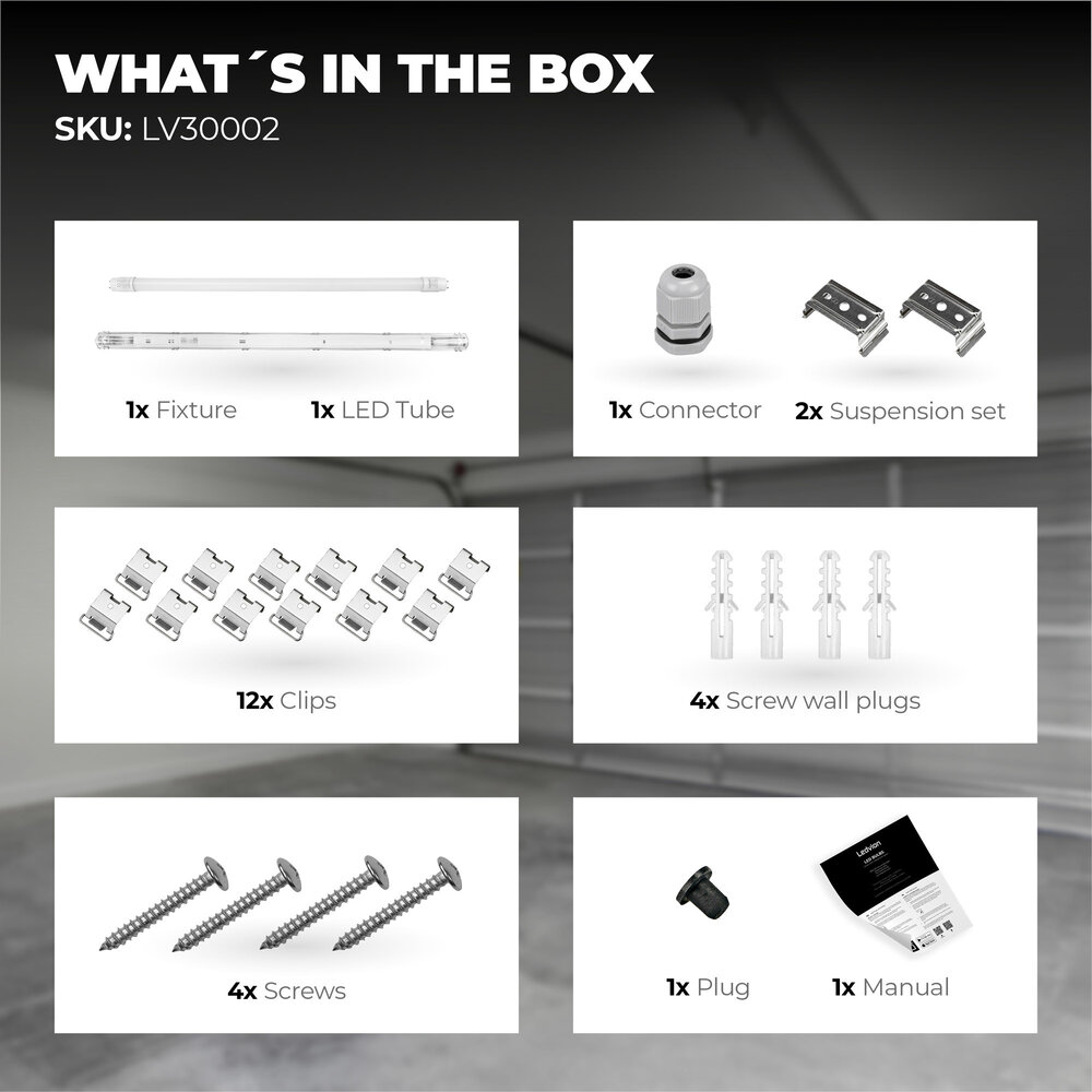 Ledvion LED TL Armatuur 120CM - 18W - 3330 Lumen - 6500K - High Efficiency - Energie Label B - IP65 - Incl. LED TL Ledvion LED TL Armatuur 120CM - 18W - 3330 Lumen - 6500K - High Efficiency - Energie Label B - IP65 - Incl. LED TL