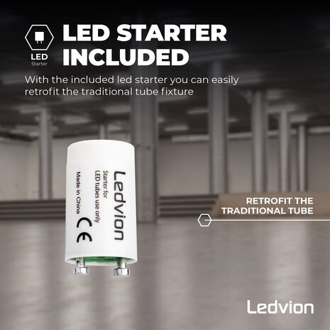 Ledvion LED TL Armatuur 120CM - 2x 18W - 6660 Lumen - 4000K - High Efficiency - Energie Label B - IP65 - Incl. LED TL