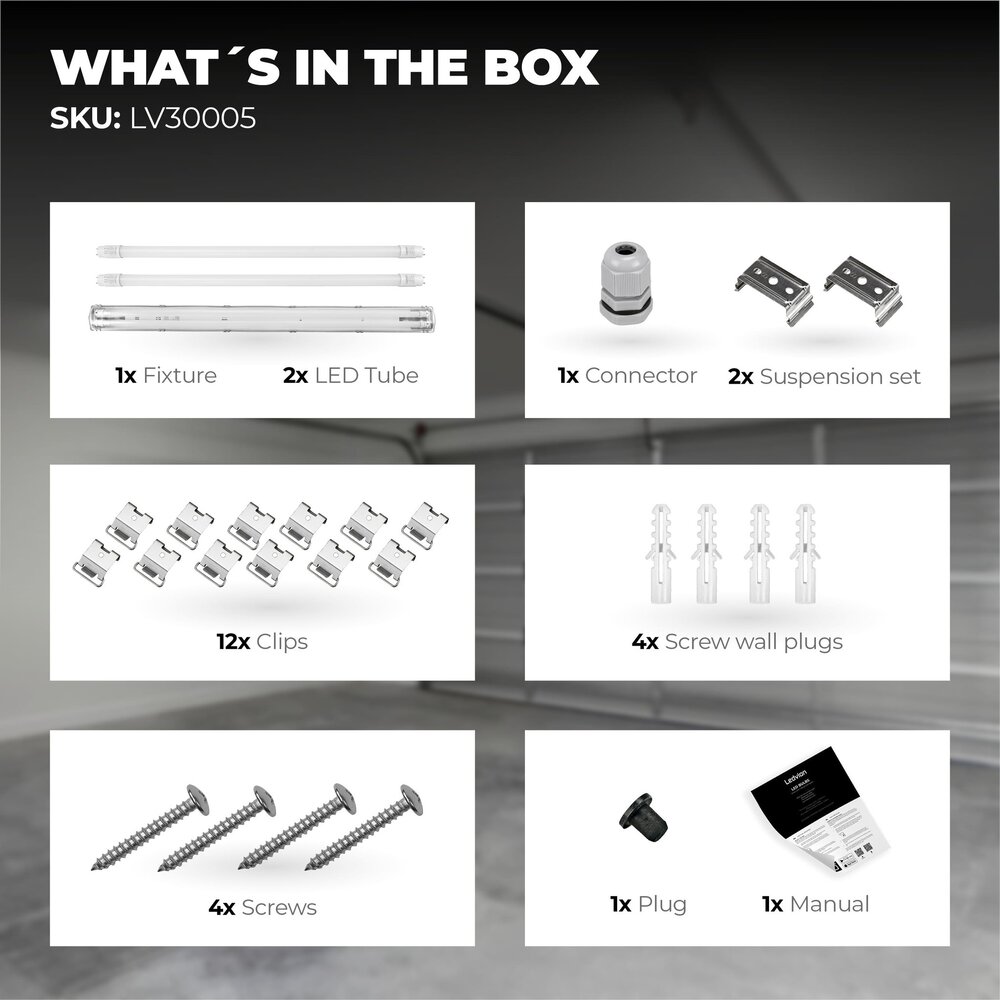 Ledvion LED TL Armatuur 120CM - 2x 18W - 6660 Lumen - 4000K - High Efficiency - Energie Label B - IP65 - Incl. LED TL