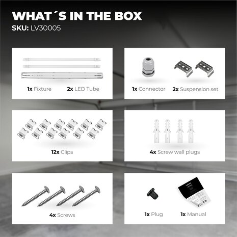 Ledvion LED TL Armatuur 120CM - 2x 18W - 6660 Lumen - 4000K - High Efficiency - Energie Label B - IP65 - Incl. LED TL