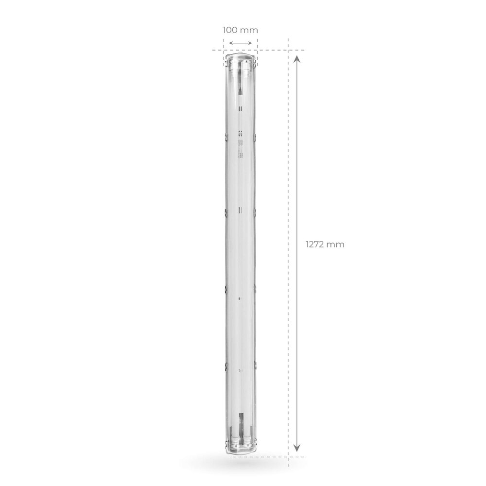 Ledvion LED TL Armatuur 120CM - 2x 18W - 6660 Lumen - 6500K - High Efficiency - Energie Label B - IP65 - Incl. LED TL Ledvion LED TL Armatuur 120CM - 2x 18W - 6660 Lumen - 6500K - High Efficiency - Energie Label B - IP65 - Incl. LED TL