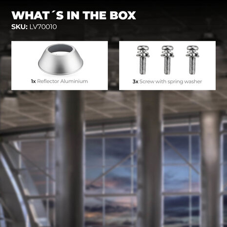Ledvion Reflector Aluminium 90° voor Lumileds High Bay 80/100/150W