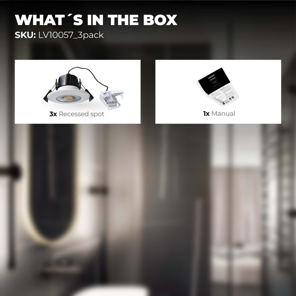 Ledvion Dimbare LED Inbouwspot Wit - IP65 - 5W - 2700K - 5 Jaar Garantie - Geschikt voor de Badkamer Ledvion Dimbare LED Inbouwspot Wit - IP65 - 5W - 2700K - 5 Jaar Garantie - Geschikt voor de Badkamer