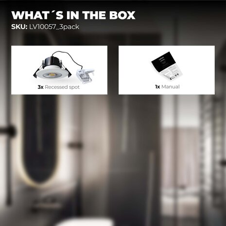 Ledvion Dimbare LED Inbouwspot Wit - IP65 - 5W - 2700K - 5 Jaar Garantie - Geschikt voor de Badkamer Ledvion Dimbare LED Inbouwspot Wit - IP65 - 5W - 2700K - 5 Jaar Garantie - Geschikt voor de Badkamer