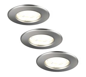 Ledvion Dimbare LED Inbouwspot RVS - IP65 - 5W - 2700K - ø84mm - 5 Jaar Garantie - 3 pack