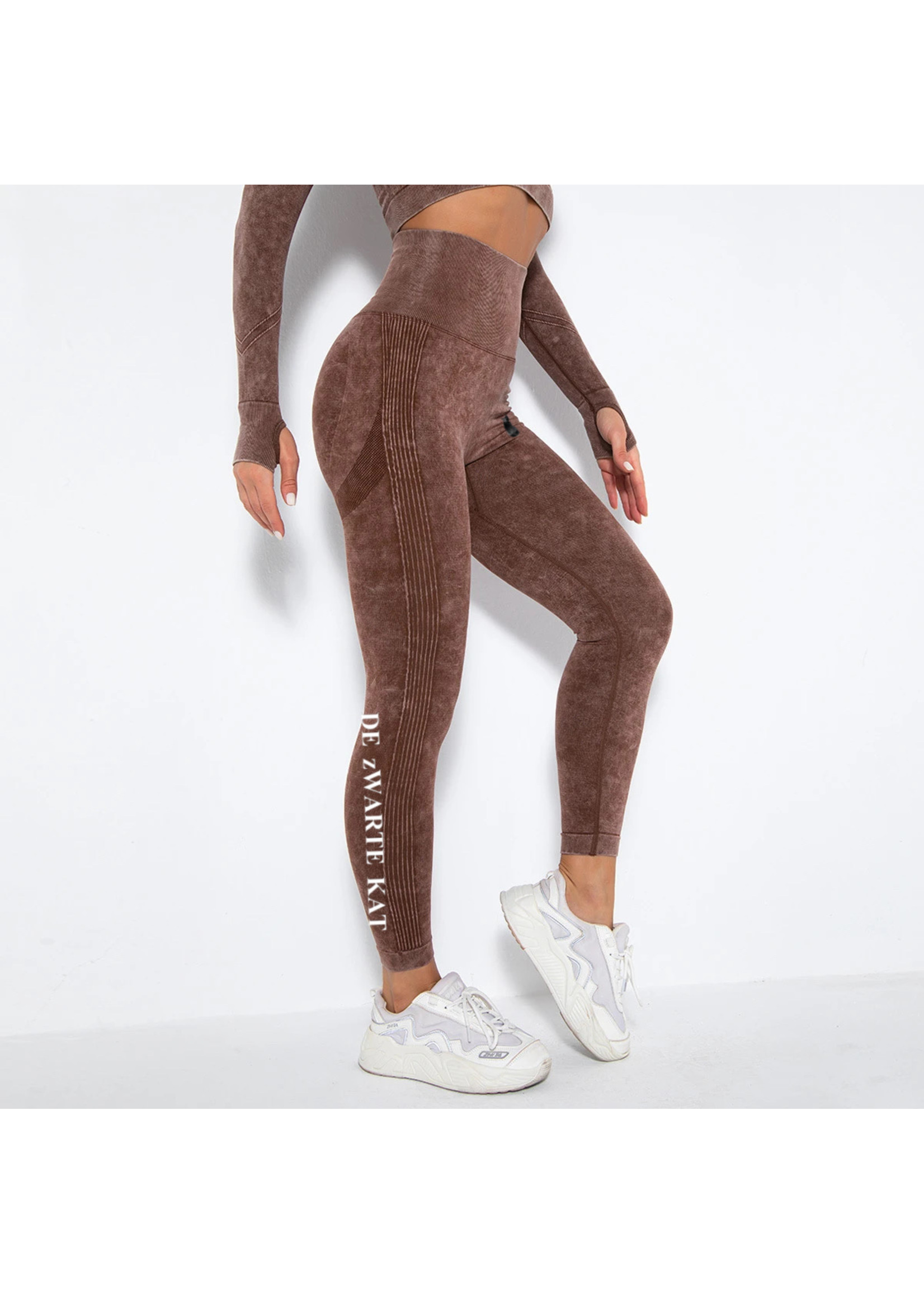 De zwarte kat Fitness Lange Mouwen Sport Top Scrunch Butt Leggings Naadloze Yoga Set Gym Wear Running Kleding Kleding