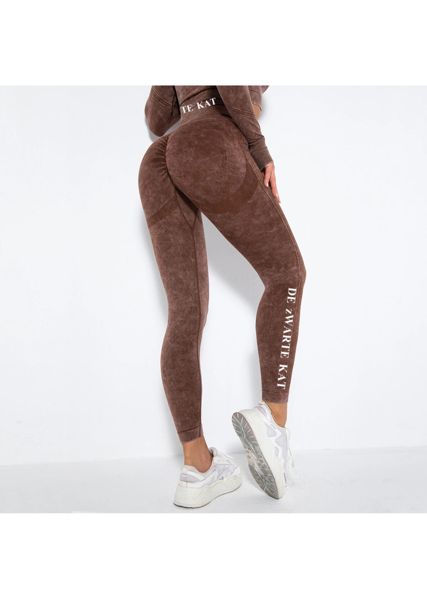 De zwarte kat Fitness Lange Mouwen Sport Top Scrunch Butt Leggings Naadloze Yoga Set Gym Wear Running Kleding Kleding