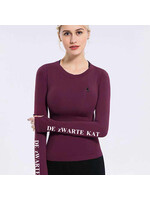 De zwarte kat Vrouwen  Stretch Tops Gym Kleding