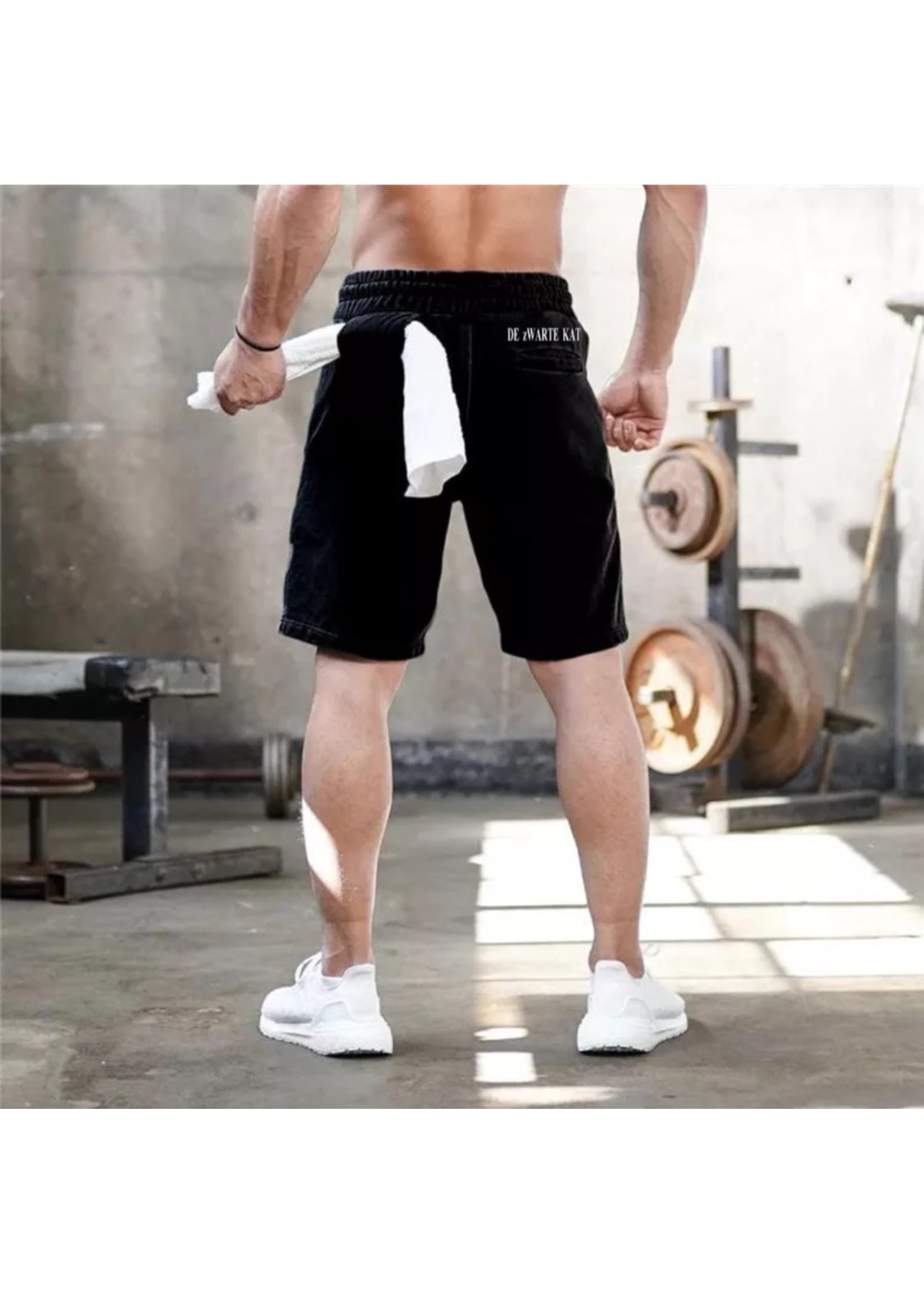 De zwarte kat Gym Wear Running Broek Shorts Voor Mannen