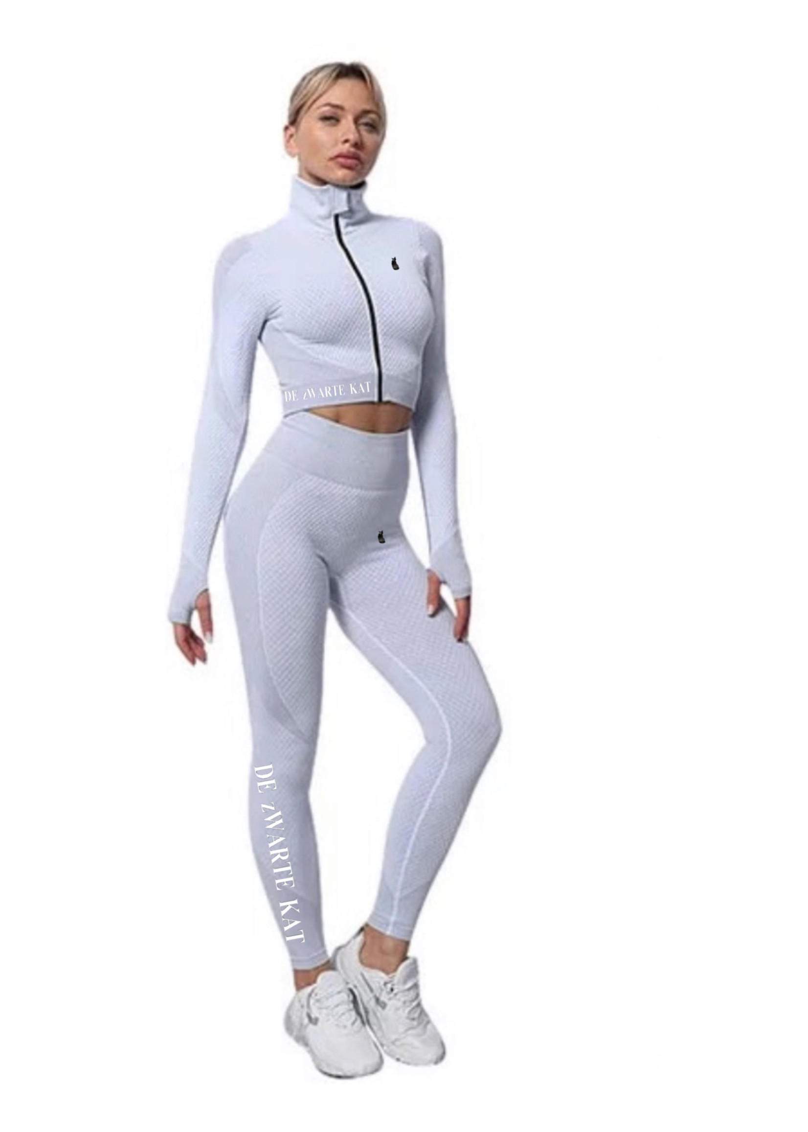 De zwarte kat Vrouw Fitness Slijtage Size Set Plus 3Pc Kleur Gym Kleding Lange Mouwen Activewear Yoga Sets Voor Vrouwen yoga Pak Naadloze