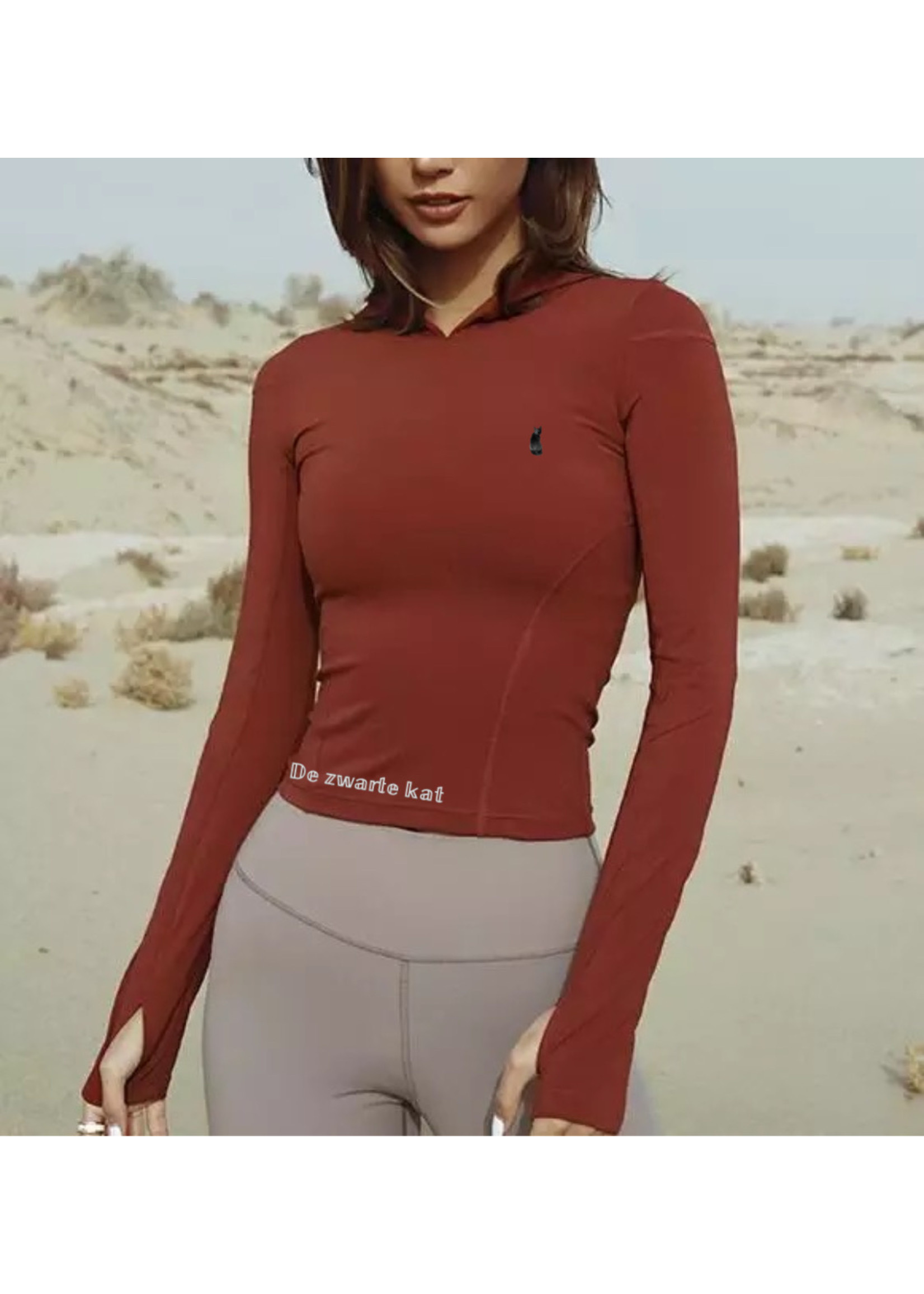 De zwarte kat Hoge Kwaliteit Ademend Custom Sport Activewear Vrouwen Hoodies