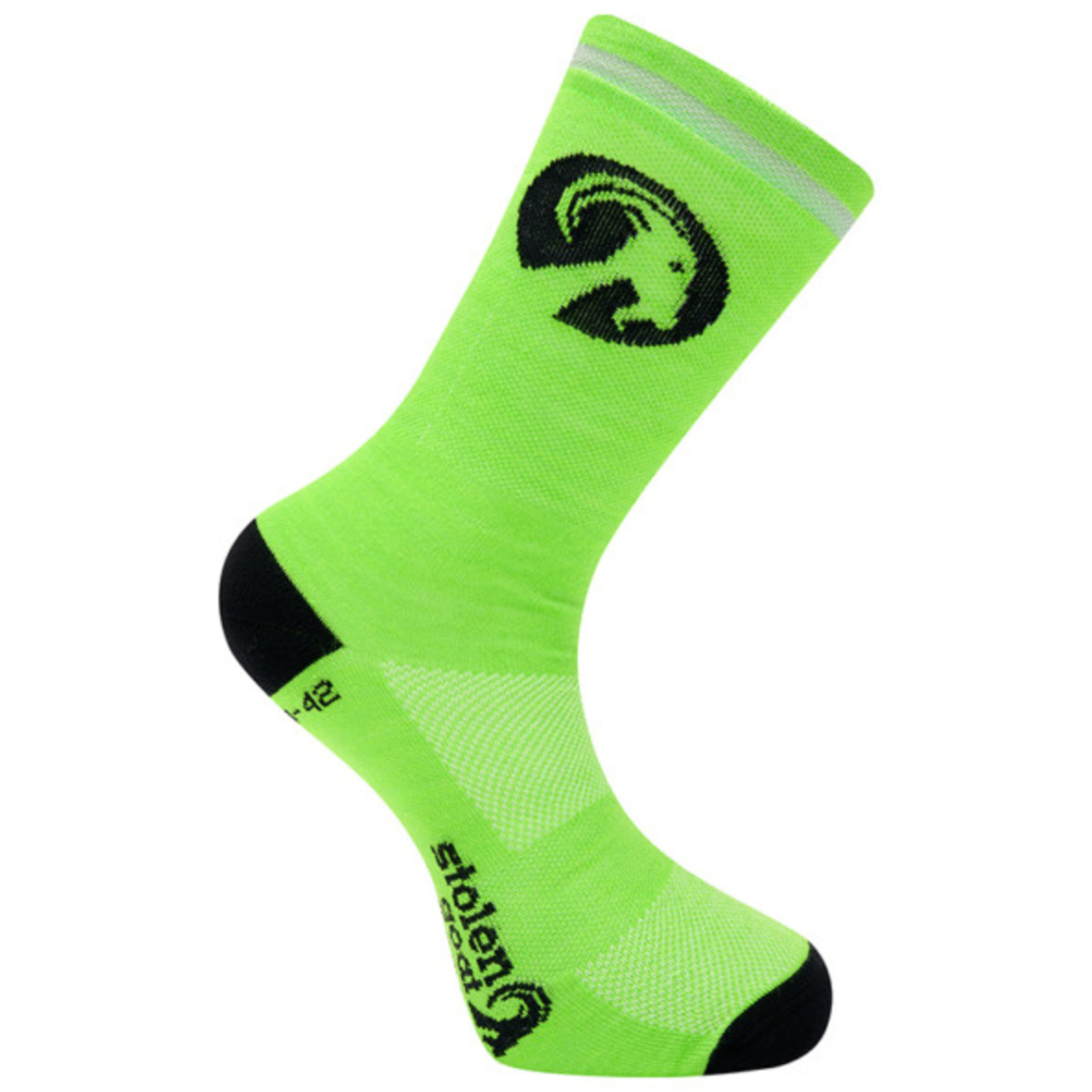 Stolen Goat Stolen Goat Merino Cycling Sock Fluoro Green