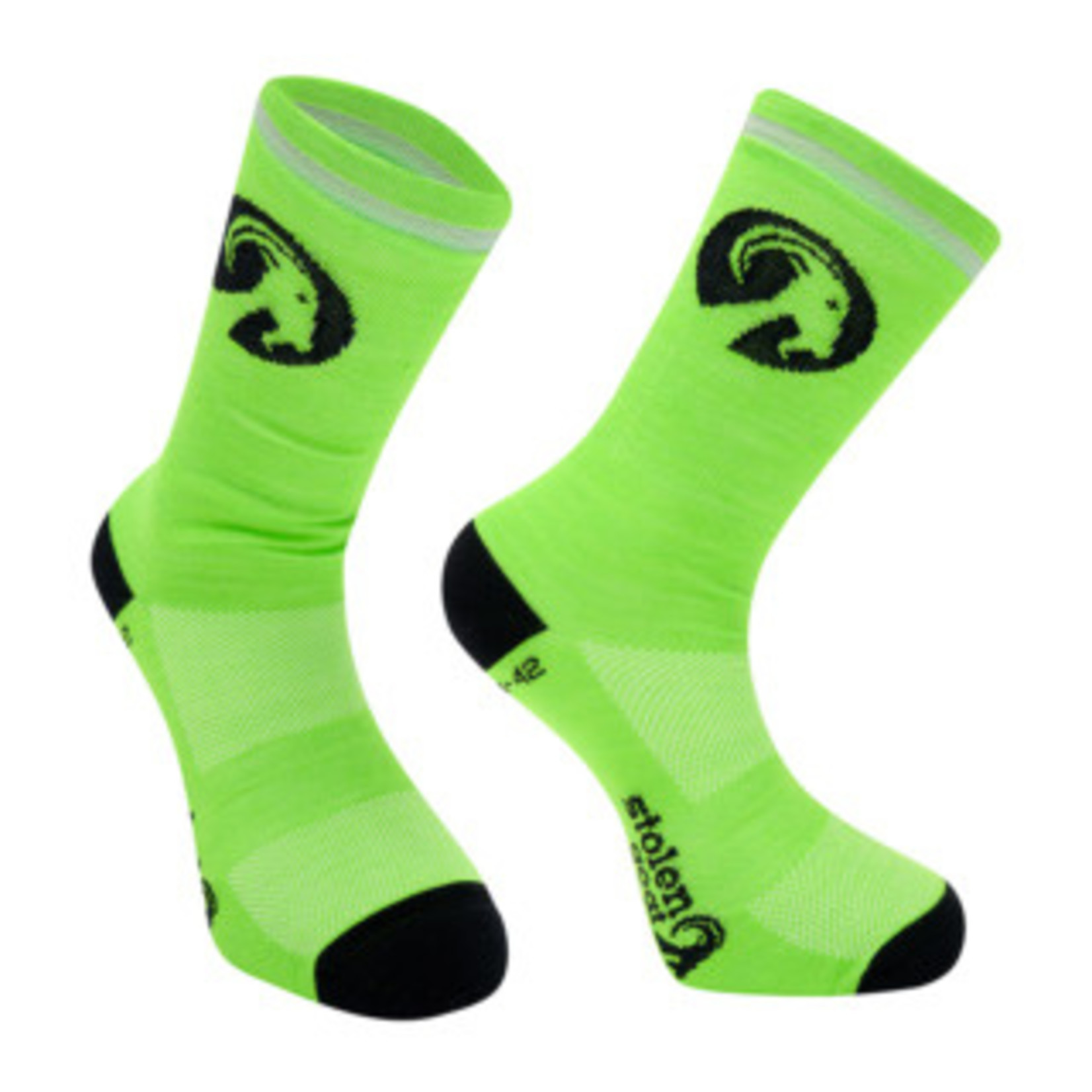 Stolen Goat Stolen Goat Merino Cycling Sock Fluoro Green