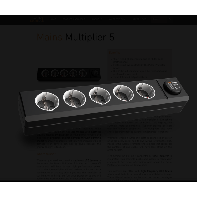 Essential audio tools Mains Multiplier 5 stekkerblok